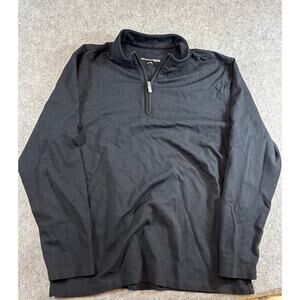 Mizzen+Main Mens 1/4 Zip Pullover ProFlex Black Long Sleeve Performance Large